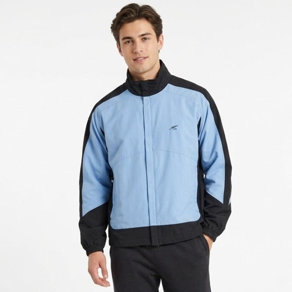 FJ DryJoys Windbreaker Golf Jacket Men's XL Blue Black Full Zip Lined Outdoor